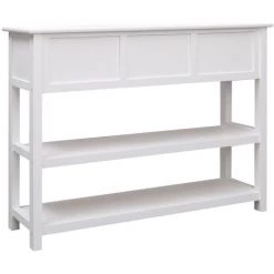 LES TENDANCES Buffet Blanc 108x30x76 Cm Bois De Paulownia Massif 7 LES TENDANCES Buffet Blanc 108x30x76 Cm Bois De Paulownia Massif -Buffet et enfilade Soldes 66928089 3