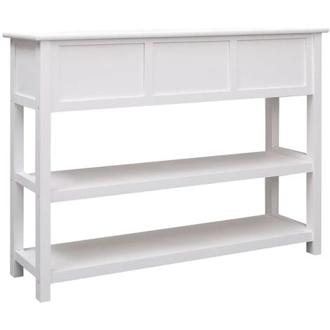 LES TENDANCES Buffet Blanc 108x30x76 Cm Bois De Paulownia Massif 3 LES TENDANCES Buffet Blanc 108x30x76 Cm Bois De Paulownia Massif – Image 3