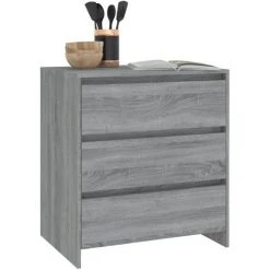 LES TENDANCES Buffet Sonoma Gris 70x41x75 Cm -Buffet et enfilade Soldes 66928105 4