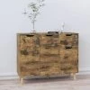 LES TENDANCES Buffet Chêne Fumé 90x30x72 Cm