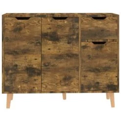 LES TENDANCES Buffet Chêne Fumé 90x30x72 Cm -Buffet et enfilade Soldes 66928514 3