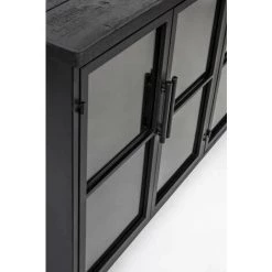 BOITE A DESIGN Buffet En Bois Et Métal à Roulettes L120cm - Ferre Noir - Noir -Buffet et enfilade Soldes 67026320 5