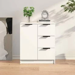 YOUTHUP Buffet Blanc 60x30x70 Cm Bois D'ingénierie - Blanc
