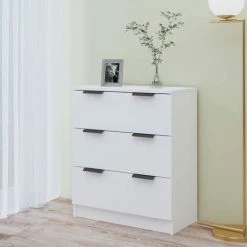 YOUTHUP Buffet Blanc Brillant 60x30x70 Cm Bois D'ingénierie - Blanc -Buffet et enfilade Soldes 67161956 3