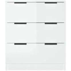 YOUTHUP Buffet Blanc Brillant 60x30x70 Cm Bois D'ingénierie - Blanc -Buffet et enfilade Soldes 67161956 5