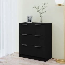 YOUTHUP Buffet Noir 60x30x70 Cm Bois D'ingénierie - Noir -Buffet et enfilade Soldes 67162204 3