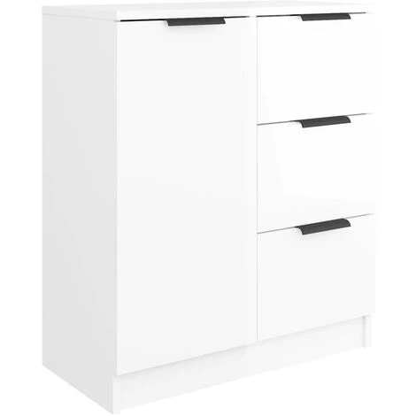 YOUTHUP Buffet Blanc Brillant 60x30x70 Cm Bois D'ingénierie - Blanc 2 YOUTHUP Buffet Blanc Brillant 60x30x70 Cm Bois D'ingénierie - Blanc – Image 2