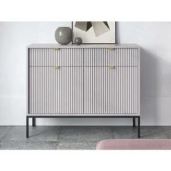 VENTE-UNIQUE.COM Buffet Avec 2 Portes Et 2 Tiroirs - Gris - LIOUBA - Gris Clair 8 VENTE-UNIQUE.COM Buffet Avec 2 Portes Et 2 Tiroirs - Gris - LIOUBA - Gris Clair -Buffet et enfilade Soldes 67264072 4