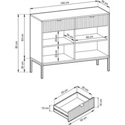 VENTE-UNIQUE.COM Buffet Avec 2 Portes Et 2 Tiroirs - Gris - LIOUBA - Gris Clair 9 VENTE-UNIQUE.COM Buffet Avec 2 Portes Et 2 Tiroirs - Gris - LIOUBA - Gris Clair -Buffet et enfilade Soldes 67264072 5