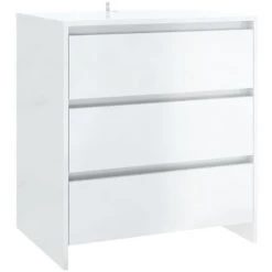 TRUE DEAL Buffets 3 Pcs Blanc Brillant Bois D'ingénierie 9 TRUE DEAL Buffets 3 Pcs Blanc Brillant Bois D'ingénierie -Buffet et enfilade Soldes 67293868 5