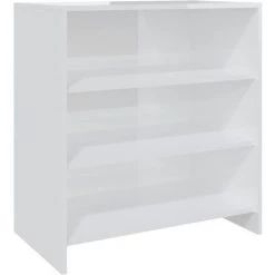 TRUE DEAL Buffets 2 Pcs Blanc Brillant Bois D'ingénierie -Buffet et enfilade Soldes 67294636 5