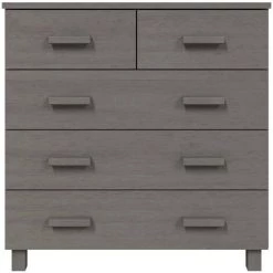 TRUE DEAL Buffet Gris Clair 79x40x80 Cm Bois Massif De Pin -Buffet et enfilade Soldes 67296637 3