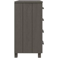 TRUE DEAL Buffet Gris Clair 79x40x80 Cm Bois Massif De Pin -Buffet et enfilade Soldes 67296637 4