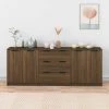 TRUE DEAL Buffets 3 Pcs Chêne Marron Bois D'ingénierie