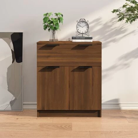TRUE DEAL Buffet Chêne Marron 60x30x70 Cm Bois D'ingénierie 1 TRUE DEAL Buffet Chêne Marron 60x30x70 Cm Bois D'ingénierie