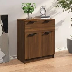 TRUE DEAL Buffet Chêne Marron 60x30x70 Cm Bois D'ingénierie 7 TRUE DEAL Buffet Chêne Marron 60x30x70 Cm Bois D'ingénierie -Buffet et enfilade Soldes 67297119 3