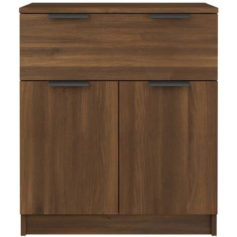 TRUE DEAL Buffet Chêne Marron 60x30x70 Cm Bois D'ingénierie 5 TRUE DEAL Buffet Chêne Marron 60x30x70 Cm Bois D'ingénierie – Image 5