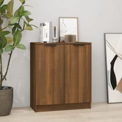 TRUE DEAL Buffet Chêne Marron 60x30x70 Cm Bois D'ingénierie