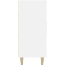 TRUE DEAL Buffet Blanc Brillant 90x34x80 Cm Bois D'ingénierie -Buffet et enfilade Soldes 67297857 5