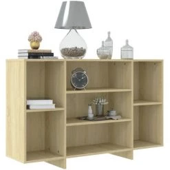 TRUE DEAL Buffet Chêne Sonoma 120x30x75 Cm Aggloméré -Buffet et enfilade Soldes 67297872 3