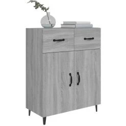TRUE DEAL Buffet Sonoma Gris 69,5x34x90 Cm Bois D'ingénierie -Buffet et enfilade Soldes 67298088 4