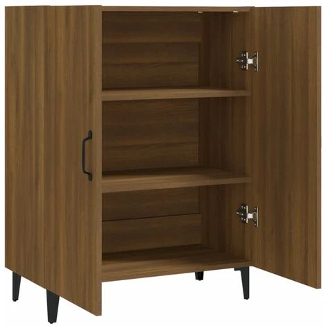 TRUE DEAL Buffet Chêne Marron 70x34x90 Cm Bois D'ingénierie 4 TRUE DEAL Buffet Chêne Marron 70x34x90 Cm Bois D'ingénierie – Image 4