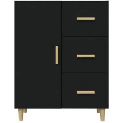 TRUE DEAL Buffet Noir 69,5x34x90 Cm Bois D'ingénierie 9 TRUE DEAL Buffet Noir 69,5x34x90 Cm Bois D'ingénierie -Buffet et enfilade Soldes 67298541 5