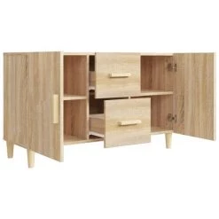 TRUE DEAL Buffet Chêne Sonoma 100x36x60 Cm Bois D'ingénierie 9 TRUE DEAL Buffet Chêne Sonoma 100x36x60 Cm Bois D'ingénierie -Buffet et enfilade Soldes 67298592 5