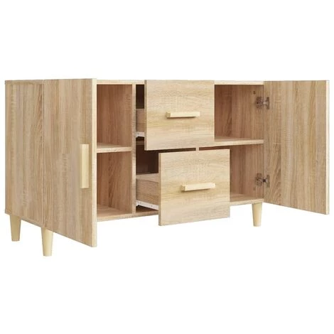 TRUE DEAL Buffet Chêne Sonoma 100x36x60 Cm Bois D'ingénierie 5 TRUE DEAL Buffet Chêne Sonoma 100x36x60 Cm Bois D'ingénierie – Image 5