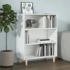 TRUE DEAL Buffet Blanc Brillant 69,5x32,5x90 Cm Bois D'ingénierie