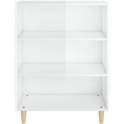 TRUE DEAL Buffet Blanc Brillant 69,5x32,5x90 Cm Bois D'ingénierie -Buffet et enfilade Soldes 67301366 3