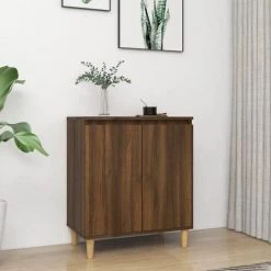TRUE DEAL Buffet Chêne Marron 60x35x70 Cm Bois D'ingénierie
