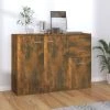 TRUE DEAL Buffet Chêne Fumé 105x30x75 Cm Bois D'ingénierie