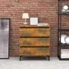 TRUE DEAL Buffet Chêne Fumé 60x35x69 Cm Bois D'ingénierie