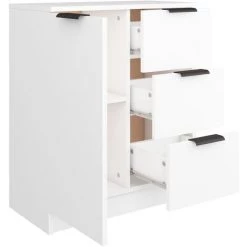 TRUE DEAL Buffet Blanc 60x30x70 Cm Bois D'ingénierie 9 TRUE DEAL Buffet Blanc 60x30x70 Cm Bois D'ingénierie -Buffet et enfilade Soldes 67301577 5