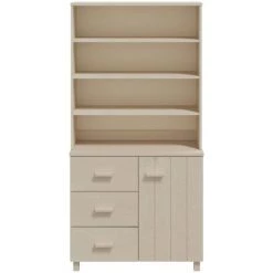 TRUE DEAL Buffet Bois Massif De Pin Marron Miel -Buffet et enfilade Soldes 67302761 5