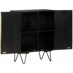 TRUE DEAL Buffet Avec Façade En Laiton 60x30x74 Cm Bois De Manguier Massif -Buffet et enfilade Soldes 67303575 4