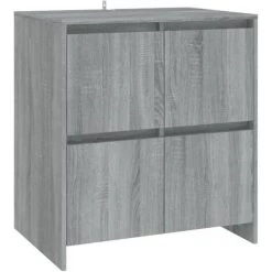 TRUE DEAL Buffets 2 Pcs Sonoma Gris 70x41x75 Cm Aggloméré -Buffet et enfilade Soldes 67304525 4