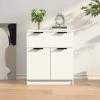 TRUE DEAL Buffet Blanc 60x30x70 Cm Bois D'ingénierie