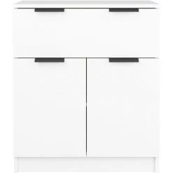 TRUE DEAL Buffet Blanc 60x30x70 Cm Bois D'ingénierie -Buffet et enfilade Soldes 67304584 5