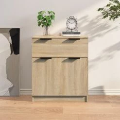 TRUE DEAL Buffet Chêne Sonoma 60x30x70 Cm Bois D'ingénierie