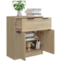 TRUE DEAL Buffet Chêne Sonoma 60x30x70 Cm Bois D'ingénierie 8 TRUE DEAL Buffet Chêne Sonoma 60x30x70 Cm Bois D'ingénierie -Buffet et enfilade Soldes 67304593 4