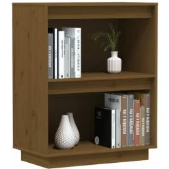 TRUE DEAL Armoire Console Marron Miel 60x34x75 Cm Bois De Pin Solide -Buffet et enfilade Soldes 67305006 4