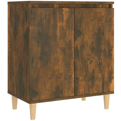 TRUE DEAL Buffet Chêne Fumé 60x35x70 Cm Bois D'ingénierie 2 TRUE DEAL Buffet Chêne Fumé 60x35x70 Cm Bois D'ingénierie – Image 2