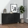 TRUE DEAL Buffet Noir 100x36x60 Cm Bois D'ingénierie
