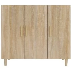 TRUE DEAL Buffet Chêne Sonoma 90x34x80 Cm Bois D'ingénierie -Buffet et enfilade Soldes 67305529 3