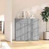 TRUE DEAL Buffet Sonoma Gris 80x36x75 Cm Bois D'ingénierie