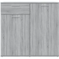 TRUE DEAL Buffet Sonoma Gris 80x36x75 Cm Bois D'ingénierie -Buffet et enfilade Soldes 67305588 3