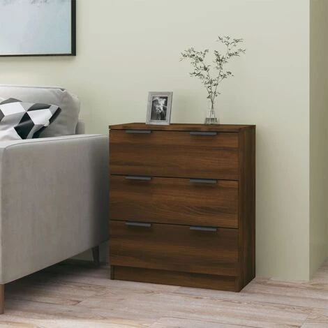 TRUE DEAL Buffet Chêne Marron 60x30x70 Cm Bois D'ingénierie 1 TRUE DEAL Buffet Chêne Marron 60x30x70 Cm Bois D'ingénierie