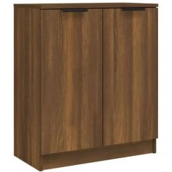 TRUE DEAL Buffets 2 Pcs Chêne Marron 60x30x70 Cm Bois D'ingénierie -Buffet et enfilade Soldes 67306332 3